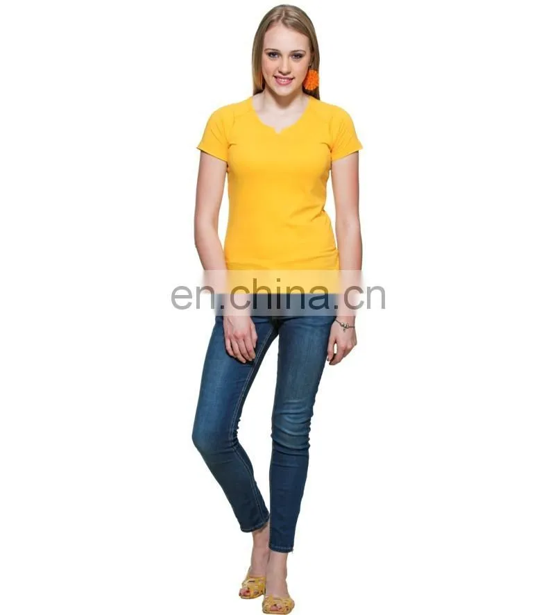 2015 Yellow Raglan Sleeve T-shirt Top quality cotton,female short sleeve raglan t shirt wholesale