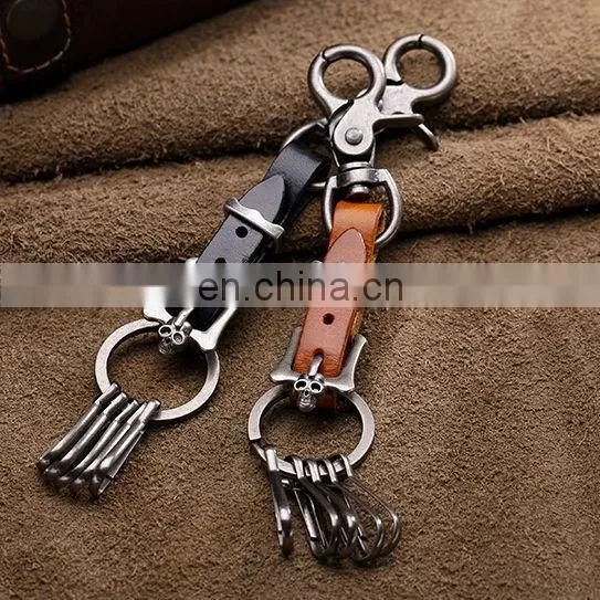 2015 NEW DESIGN RETRO VINTAGE RIVET LEATHER KEYCHAINS
