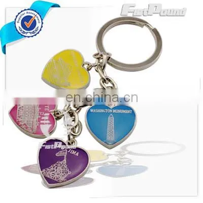 Metal Personalized design your own enamel keychain with letter
