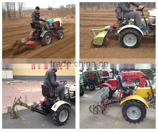 2014 factory supply cheap 12hp/15hp mini tractor with rotary tiller