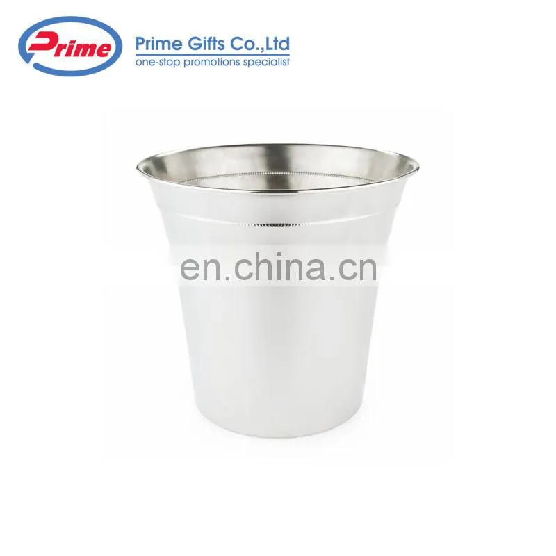 Round Stainless Steel Ice Bucket Metal Beer Tub Cube Container Wine Champagne Cooler Handles Copper Ice Buckets