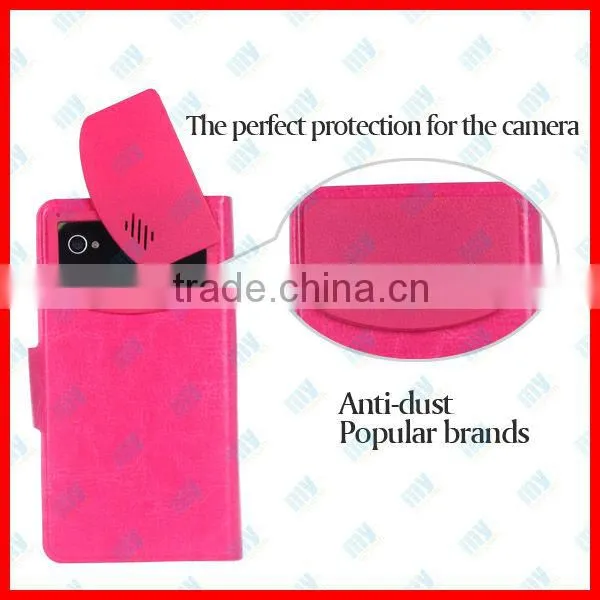 Wholesale Fashion Folio Wallet PU Leather Case With Sucker Inside Cover For Samsung Galaxy SIIII S4 i9500, Mix Color