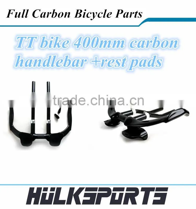 carbon Time trail road bicycle handlebar Cycle handle bars TT bike 400mm carbon handlebar with rest pads
