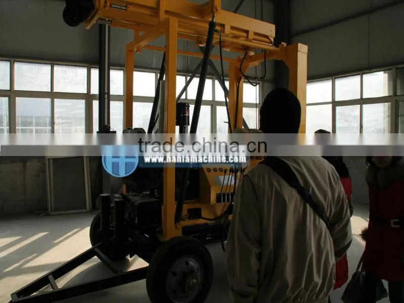 Hot Sale! Max 600m Depth! HF-3 Hydraulic 600m Depth Trailer Borehole Drilling Rig
