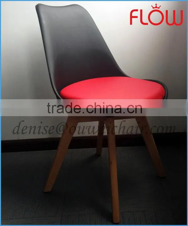 new item PP tulip chair wood leg
