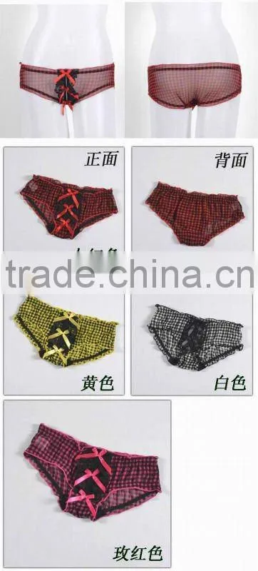 newest sexy hot transparent pattern priting panties thongs women 6017