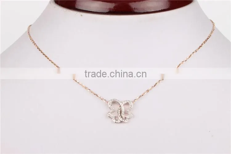 Dubai jewellry butterfly necklace girl's silver sterling necklace fashion jewelry
