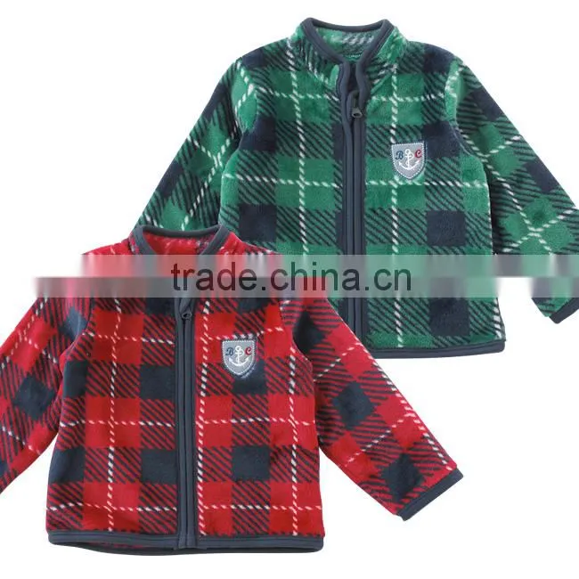 Japanese wholesale products cute stock jackets baby clothes check pattern for winter infant wear children garment kids clothing