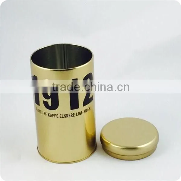 Round coffee tin can with paint design