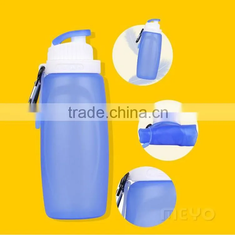 Metal buckle foldable vacuum bottle sport drinking bottle