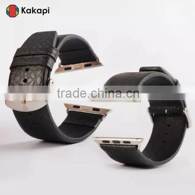 38mm Genuine Leather Strap Wrist Band Replacement Metal Clasp for Apple Watch All Models 38mm MT-3913