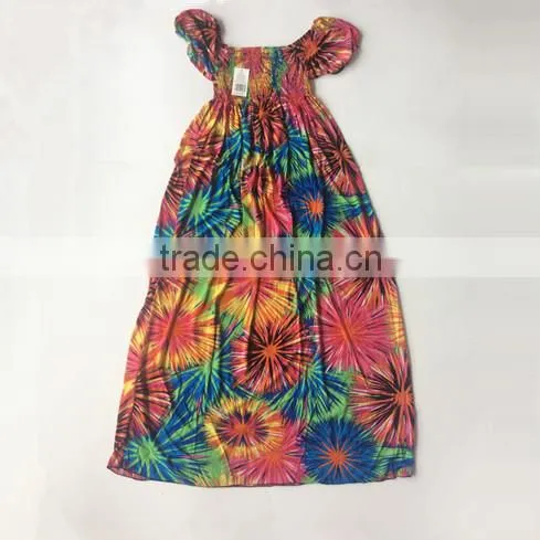 New Collection Fireworks Pattern Short Sleeve Maxi Dress