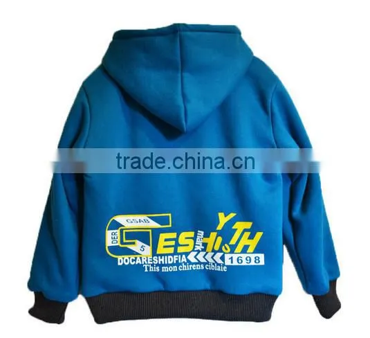 Kids zip hooded winter outwear sweatshirt