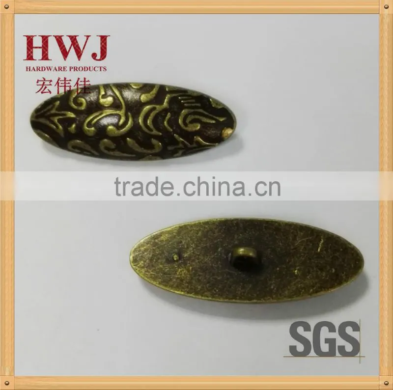 Oval shape anti-brass color sewing on button