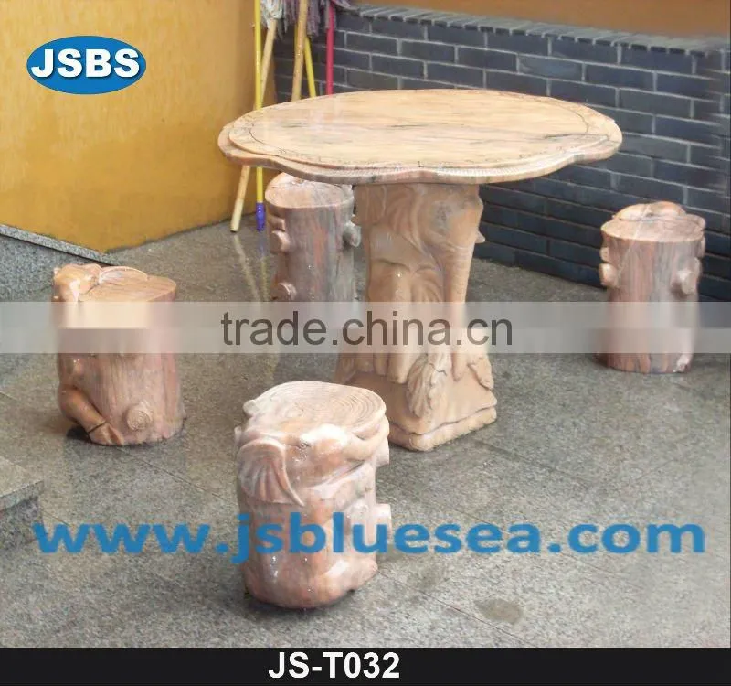 Marble garden pillar bench