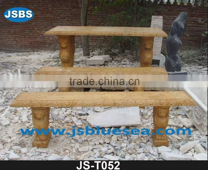 natual marble carved outdoor garden bench JS-T048C