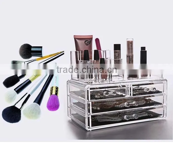 custom made acrylic make up display organizer wholesale