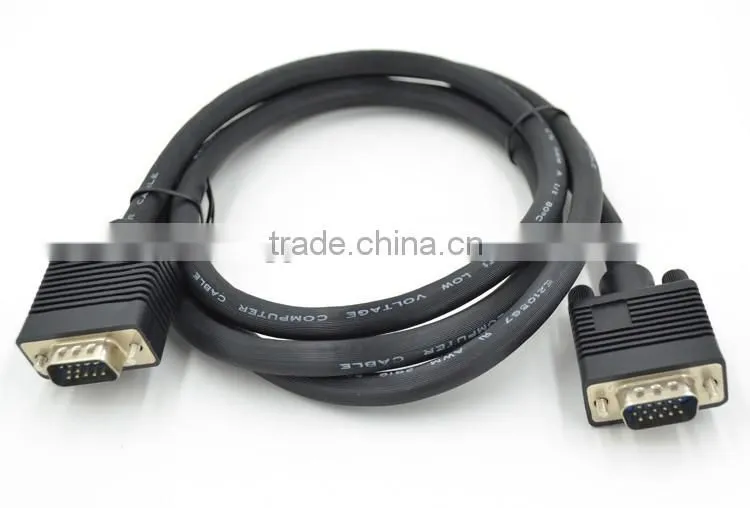 Xinya hot selling new fashion black VGA cable Support 1280*960,1600*900,1600*1200