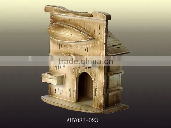 Decorative house shape wooden birdcage for home