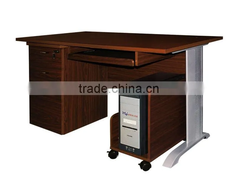high quality fireproof board with aluminum feet with moveable cabinet office writing desk study table computer desk