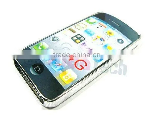 case for apple iphone4 4g, Plastic Crystal Case Diamond Metal Color for iphone4,for iphone 4 accessories