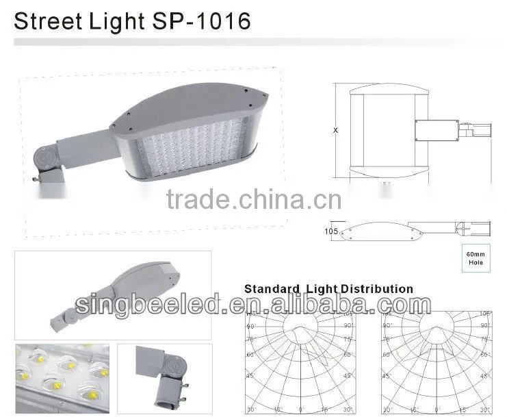 High Lumen Singbee LM80 street led light with CE RoHS UL CUL DLC
