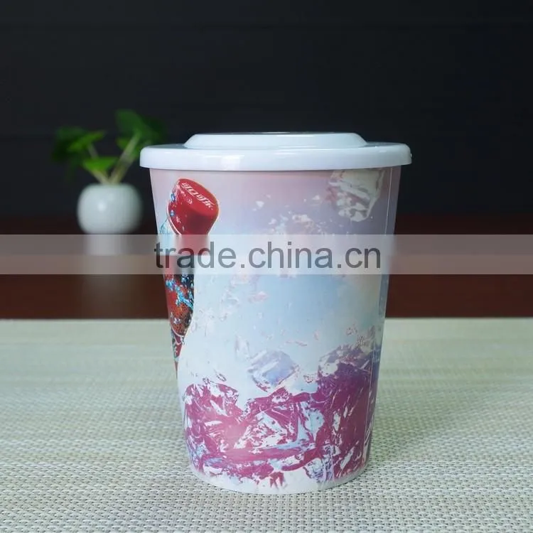 14oz Custom logo white PP plastic color changing magic water cup