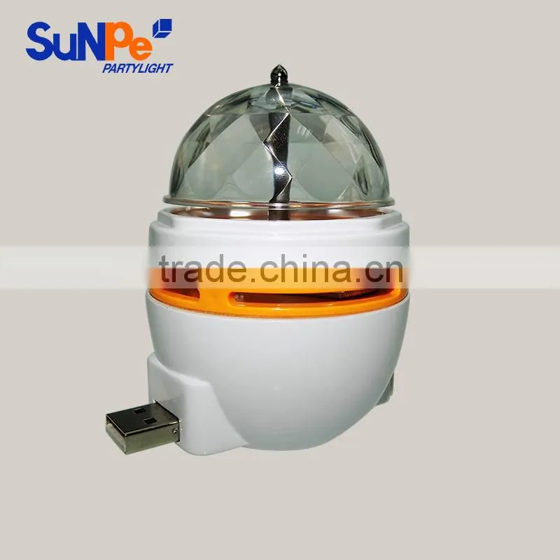 CE Approved Mini USB Plug Disco Ball Light LED Rotating Beacon Light