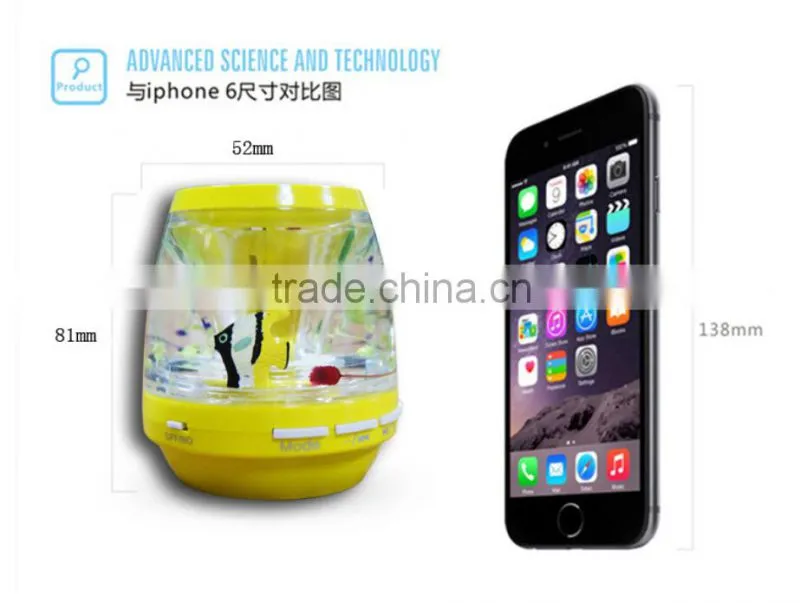 New arrivel built in colorful LED light Wireless 3.0 Bluetooth Liquid Speaker with card slot