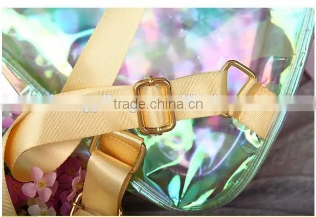 2016 fashion heart shape sling PVC bags