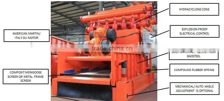 auger drilling machine mud cleaners