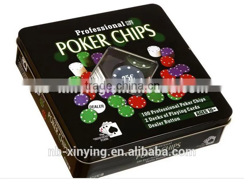 Hign quality popular 5 in1 100 poker chip game set hot selling