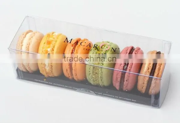 cheap eco-friendly pp clear macaron packing box