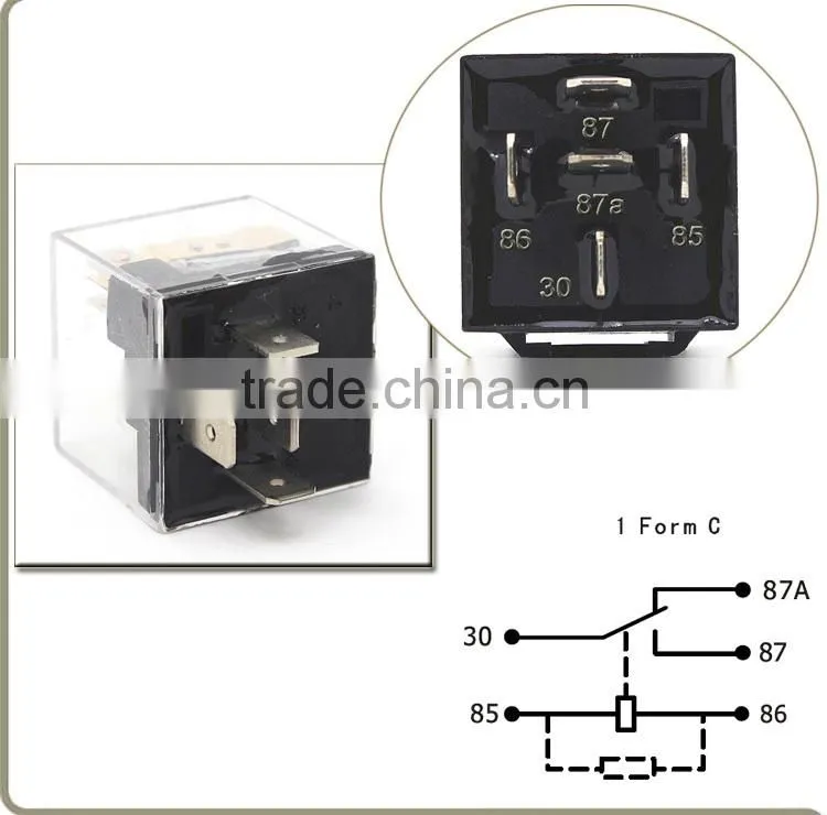 Sealed transparent auto relay 24V 40A