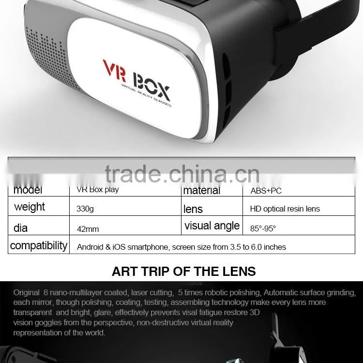 2016 New Design 3d Vr Glasses Virtual Reality Headset 3d Vr Box for Sale