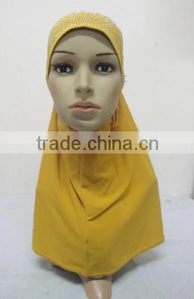 H284 new style one piece hijab with handmade chains and beadings