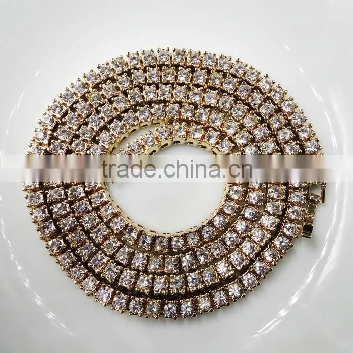 new fashion hip hop plated gold diamond necklace