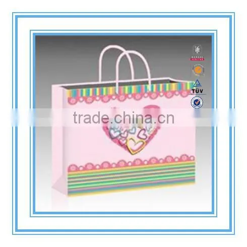 2015 newest delicatet beautiful different drawings paper shopping bag