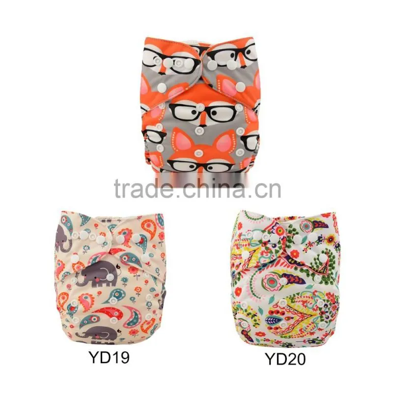 Alva New Animal and Plant Pattern Design Eco-friendly Cloth Baby Diaper Stock
