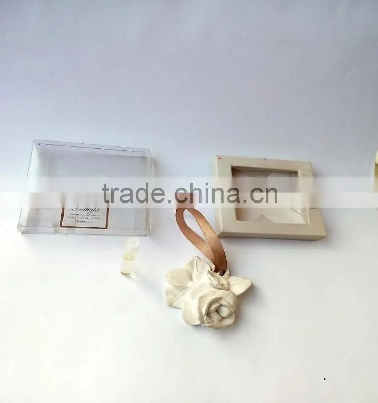 Decorative Aroma White Ceramic Rose Flower Perfume