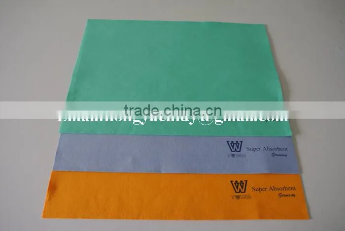 Logo printed super water absorbent nonwoven fabric floor wiping cloth ( viscose/polyester)