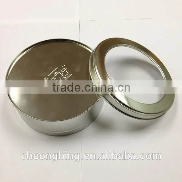 Wholesale round tin can with clear window