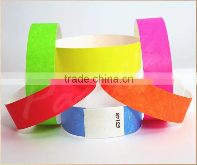 10inch long disposable promo tyvek material paper wristbands