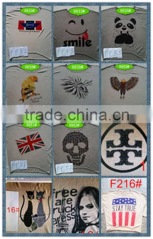 Printing sweet starts and hot drilling technology of women sweater 9963#