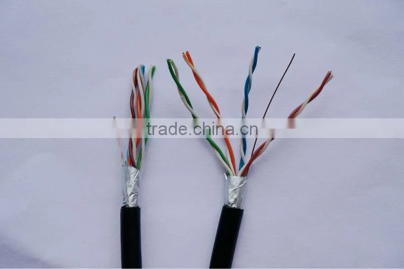 shield cat5e stp rj45 male connector with cable