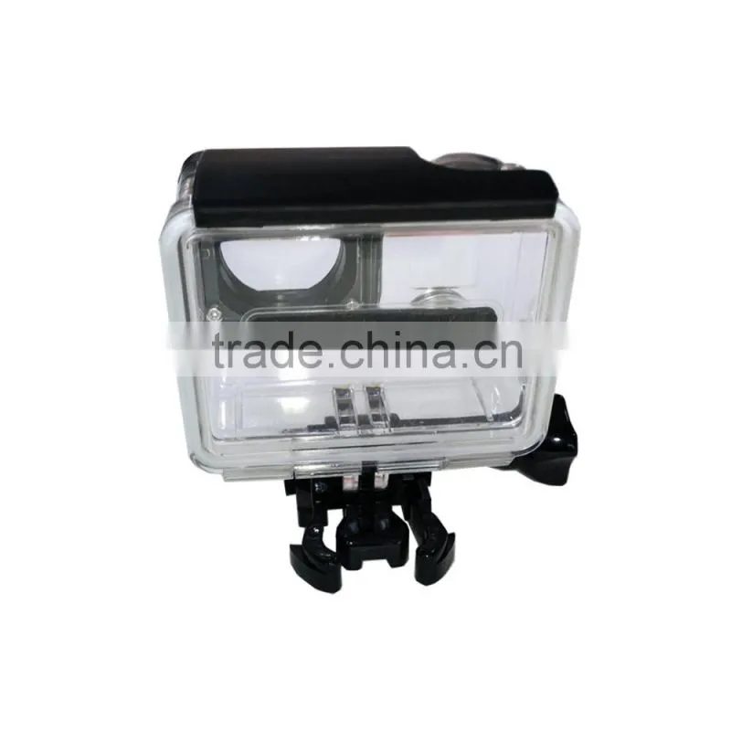 Telesin new arrival waterproof plastic housing case for Go pro Hero3+/4, Transparent color
