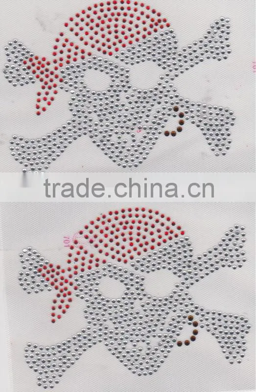 cheap skull design silver nailheads transfer iron on hot fix motif