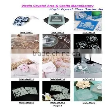 Crystal heart glass coaster with baby photo insert for birthday party decorations