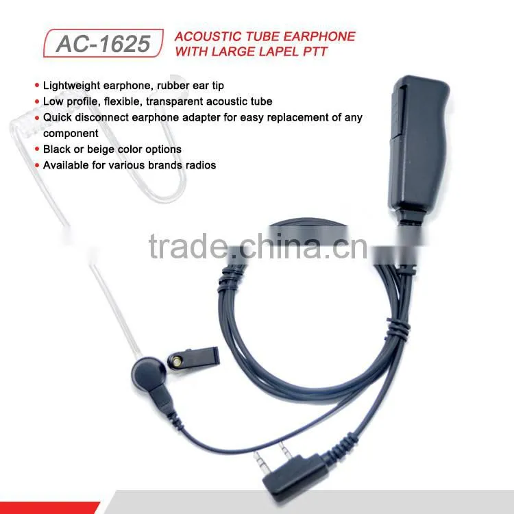 Two Way Radio Headset with Standard PTT Mic Earphone for Radio Receiver