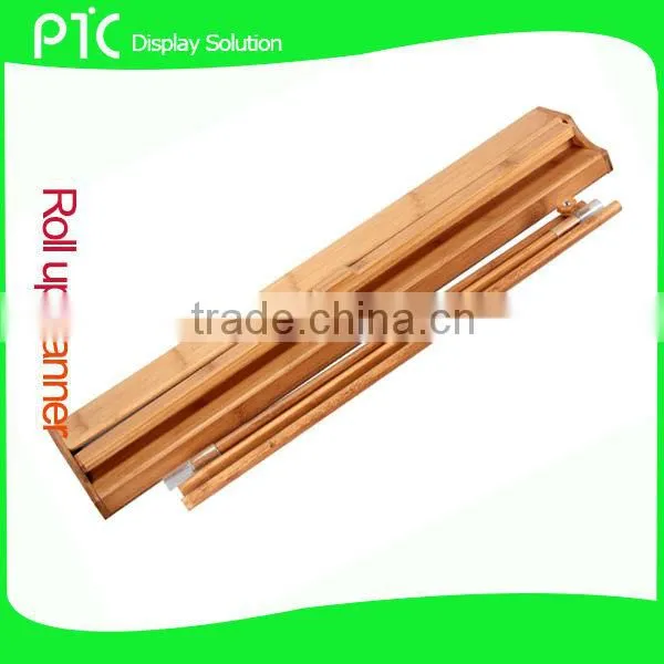 Luxury base bamboo roll up display